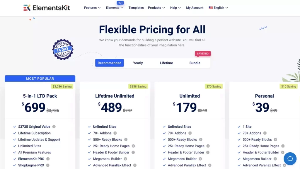 Elementskit Pricing & Deals